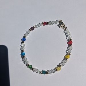 Rainbow Bead Bracelet With 18k Gold Beads